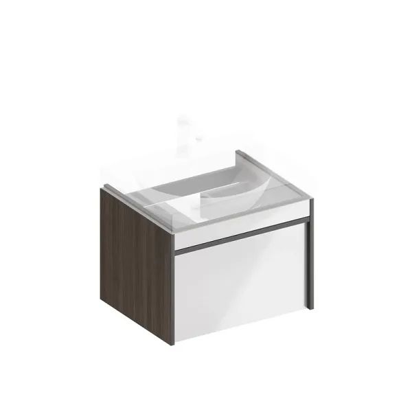 Тумба под раковину без столешницы KERAMA MARAZZI Modula 60 подвесная, арабика, глянцевая белая Sancos — Оригинал