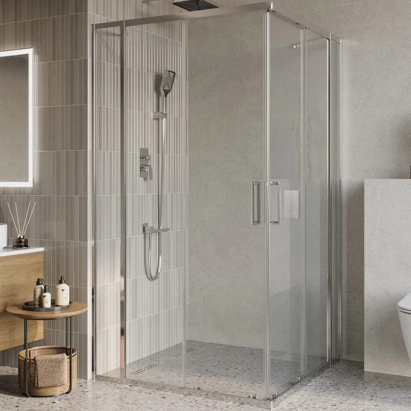 Душевой уголок BelBagno Luce A-22-80+30-C-Cr профиль хром, стекло прозрачное Sancos — официальный сайт