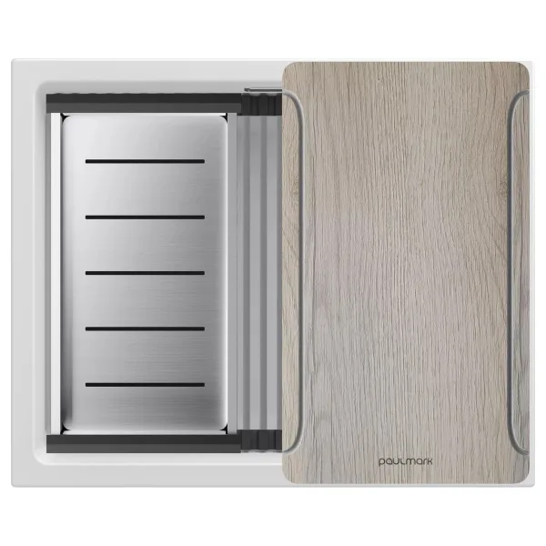 Мойка кухонная Paulmark Lumi-Multi Sink 55 Uni LU-MULTI 55-WH белый матовый  Sancos — Оригинал