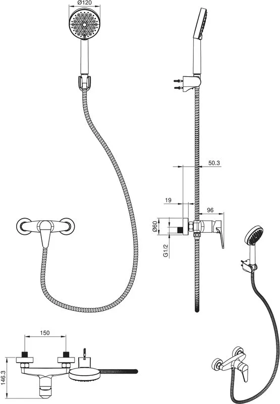 Смеситель для душа Wonzon & Woghand WW-AE3102-CR хром Sancos — официальный сайт