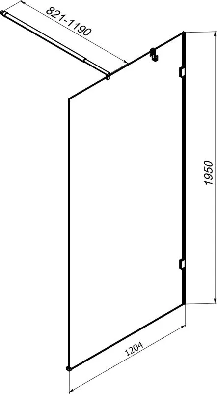 Душевая перегородка AM.PM X-Joy W94UWI-120-F1-MTE 120x195, фурнитура хром, стекло прозрачное Sancos — официальный сайт