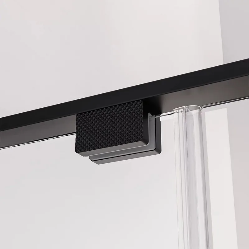 Душевая дверь в нишу Veconi Premium Alassio BB 140x200, профиль матовый черный, стекло тонированное Sancos — официальный сайт