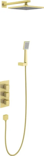Душевой комплект Timo Tetra-Thermo SX-0179/17SM, С ВНУТРЕННЕЙ ЧАСТЬЮ, с термостатом, золото Sancos — Оригинал
