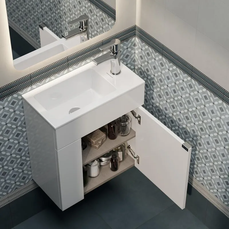 Тумба под раковину без столешницы KERAMA MARAZZI Lato 50 подвесная, белая глянцевая Sancos — официальный сайт
