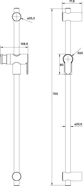 Душевая штанга IDDIS Ray RAY70BCi17 матовый хром Sancos — официальный сайт
