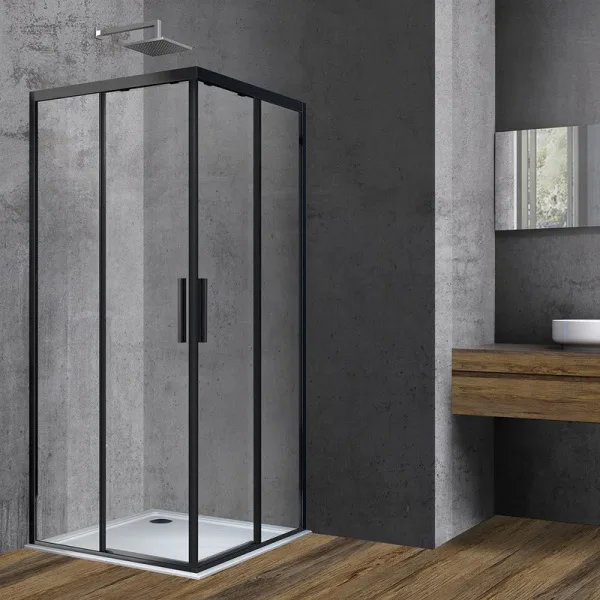 Душевой уголок Vincea Soft VSS-3SO900CLB 90x90, профиль чёрный, стекло прозрачное Sancos — Оригинал