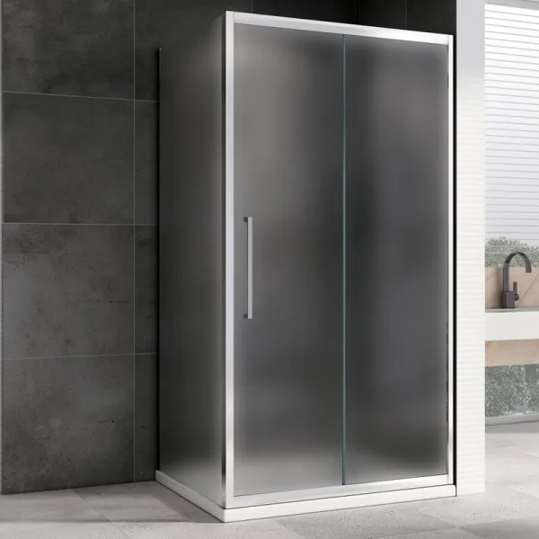 Душевой уголок Abber Schwarzer Diamant AG30110MH-S100M 110х100, профиль хром, стекло матовое Sancos — Оригинал