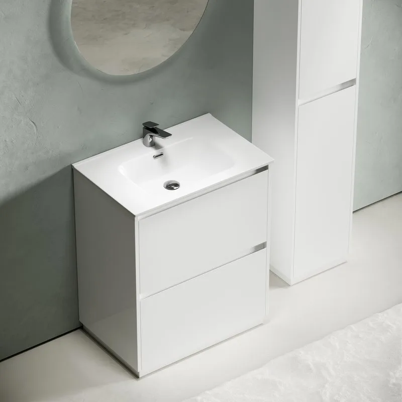 Тумба с раковиной Sancos Libra Floor 70 белый глянец, белая раковина CN7007 Sancos — официальный сайт
