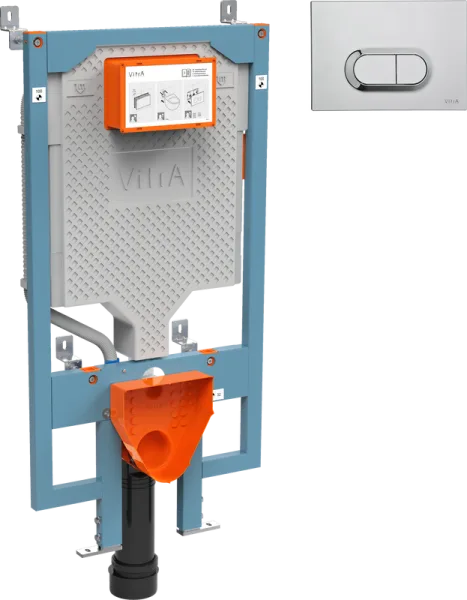 Система инсталляции для унитазов VitrA Vpro 765-5800-01, + Кнопка смыва VitrA 740-0940 сталь Sancos — Оригинал