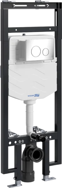 Система инсталляции для унитазов Wasserkraft Dinkel 58TLT.010.ME.CH02, с кнопкой смыва хром Sancos — Оригинал