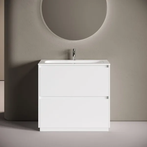 Тумба с раковиной Sancos Libra Floor 90 напольный, белый глянец, раковина СN7019 Sancos — Оригинал