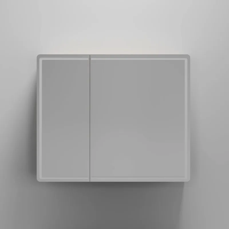 Зеркало-шкаф Sancos Mirror 90 с подсветкой, дуб галифакс натуральный Sancos — официальный сайт