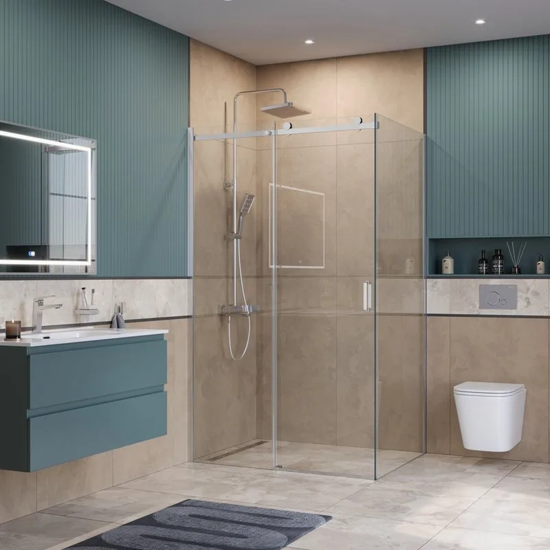 Душевой уголок BelBagno Soft Close-2 AH-1-120/100-C-Cr профиль хром Sancos — официальный сайт