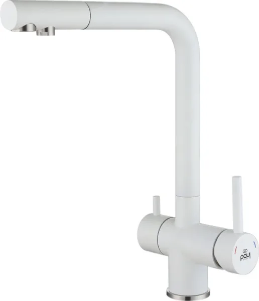 Смеситель для кухни Paulmark Skalen Sk213020-WH, белый матовый Sancos — Оригинал