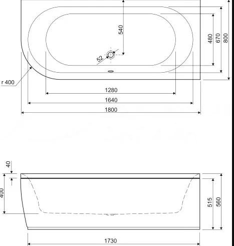 Акриловая ванна Cezares Metauro Corner 180-80-40-R-W37 R без опоры 180x80 см, правая, пристенная,  Sancos — официальный сайт