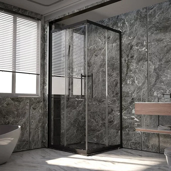 Душевой уголок Veconi Premium Trento PTC-20B 110x80, профиль черный матовый, стекло прозрачное Sancos — официальный сайт