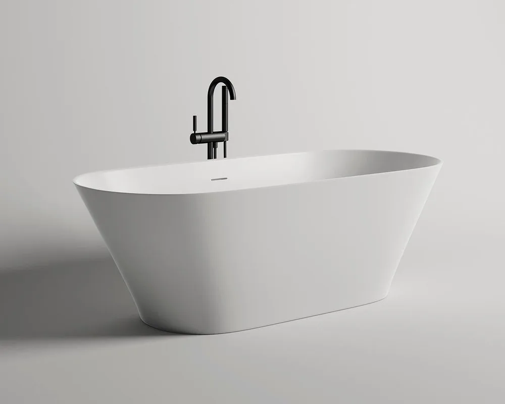 Ванна из искусственного камня Salini Mona S-Sense 180x80 см, отдельностоящая, белая, овальная, со сл Sancos — официальный сайт