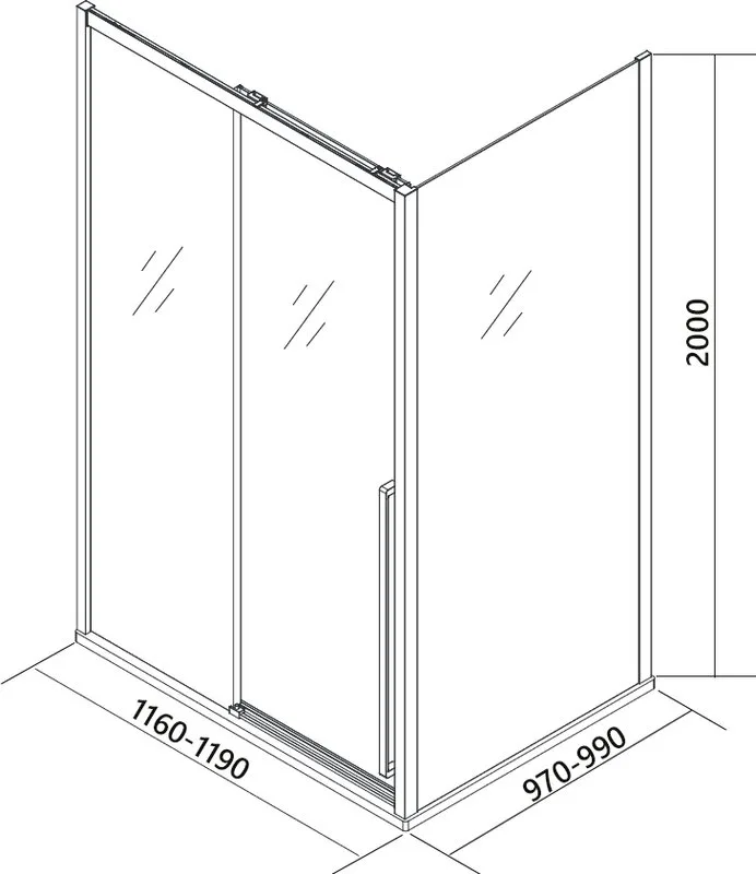 Душевой уголок Veconi Premium Trento PTC-SP-30B 120x100, профиль черный матовый, стекло прозрачное Sancos — официальный сайт
