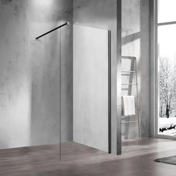 Душевая перегородка Vincea Walk-in VSW-1H600CLB 60 см, профиль матовый черный, стекло прозрачное Sancos — Оригинал