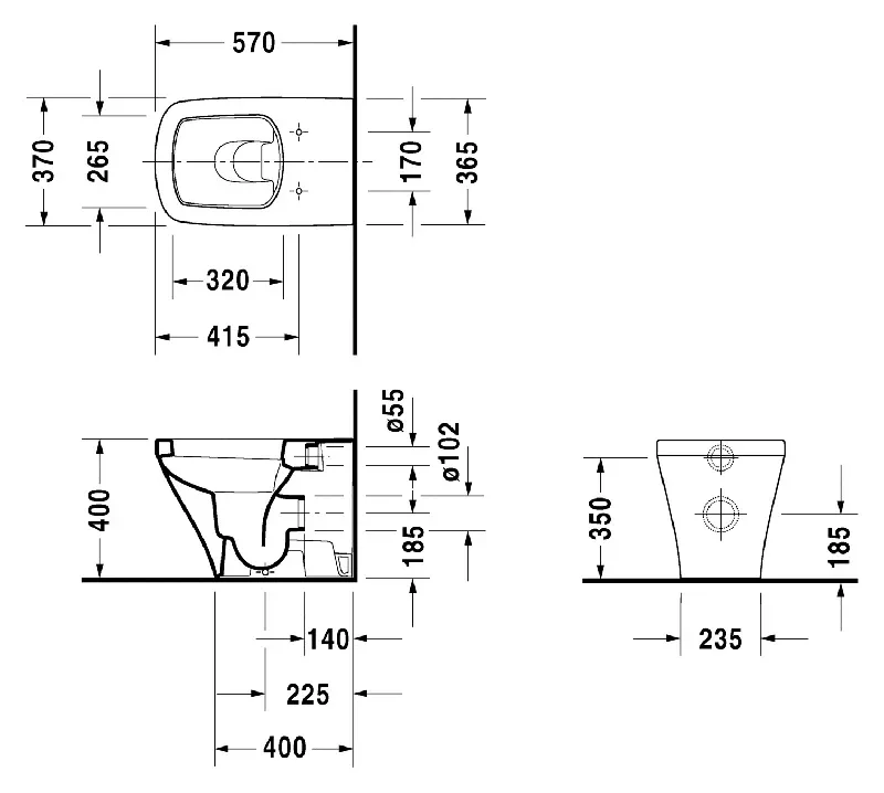 Чаша для унитаза приставного Duravit DuraStyle 2150090000 Sancos — официальный сайт