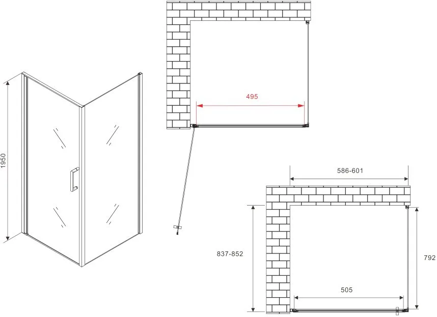 Душевой уголок Abber Sonnenstrand AG04060M-S85M 85x60, профиль хром, стекло матовое Sancos — официальный сайт