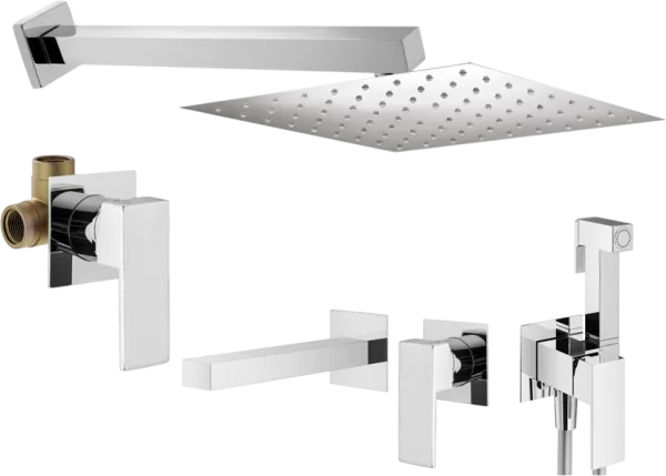 Комплект для ванной Plumberia Selection Tag KITZTG01CR220 С ВНУТРЕННЕЙ ЧАСТЬЮ, хром Sancos — Оригинал