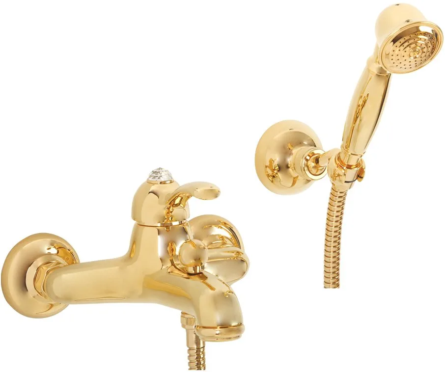 Смеситель для ванны с душем Migliore Lem Swarovski 18890, золото Sancos — официальный сайт