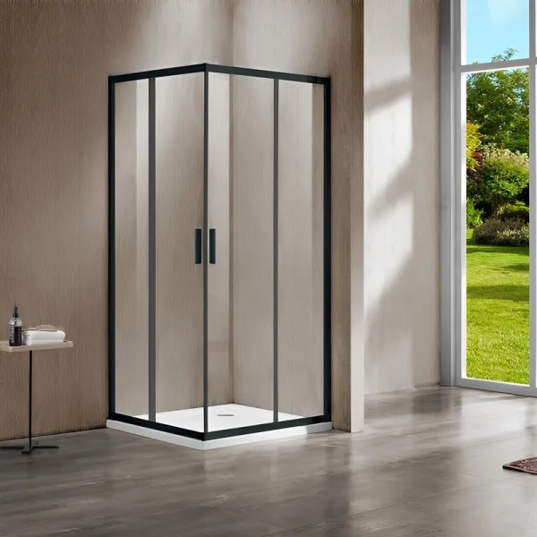 Душевой уголок Vincea Garda VSS-1G8011CLB 110x80, профиль черный матовый, стекло прозрачное Sancos — Оригинал