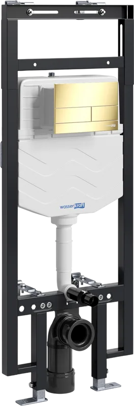 Система инсталляции для унитазов Wasserkraft Dinkel 58TLT.010.ME.PG04, с кнопкой смыва золото Sancos — официальный сайт
