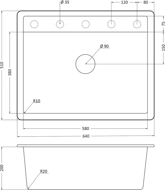 Мойка кухонная Emar Quartz EMQ-1640.Q Алмаз Sancos — официальный сайт