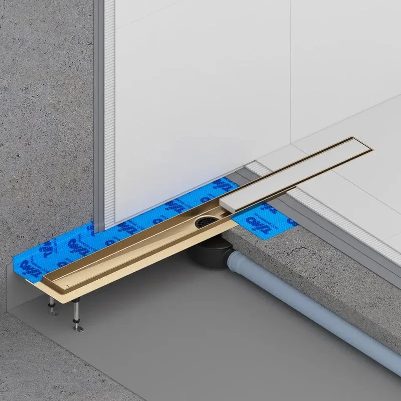 Душевой трап (лоток) Timo Drain Systems DS230207/17 700 двусторонняя панель plate под плитку, золото Sancos — официальный сайт
