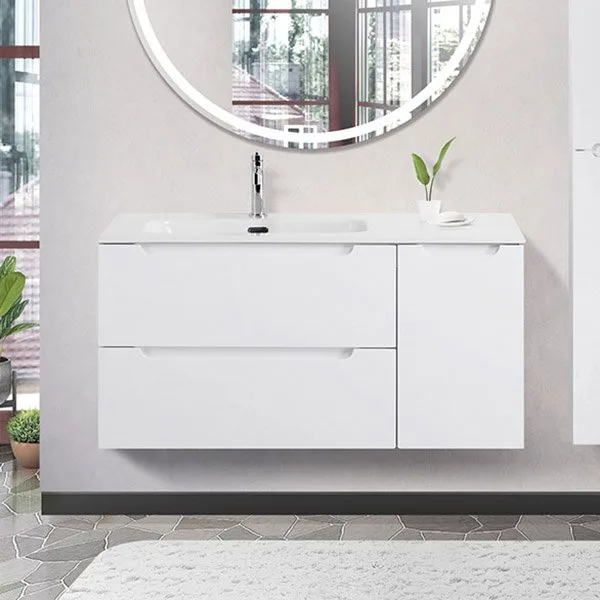 Тумба под раковину без столешницы BelBagno Etna 100 L 2 ящика, дверца, bianco lucido Sancos — Оригинал
