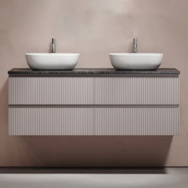 Тумба с раковиной Sancos Snob T 140 doha soft, столешница черный мрамор TT140A1X, раковина CN6009 Sancos — Оригинал