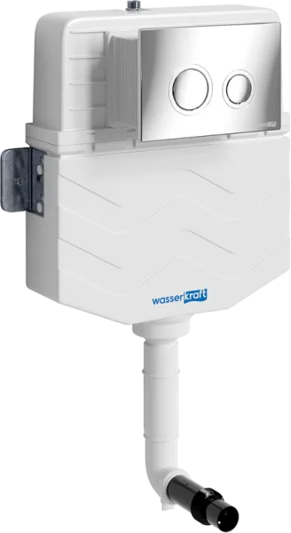 Смывной бачок скрытого монтажа Wasserkraft Aller 10TLT.031.ME.CH01, с кнопкой смыва хром Sancos — Оригинал