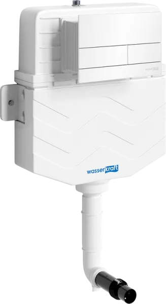 Смывной бачок скрытого монтажа Wasserkraft Aller 10TLT.031.ME.WH04, с кнопкой смыва белой Sancos — Оригинал