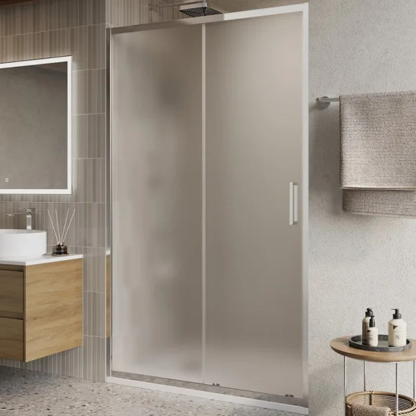 Душевая дверь в нишу BelBagno Luce BF-1-120-P-Cr профиль хром, стекло рифленое Sancos — Оригинал