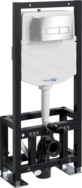 Система инсталляции для унитазов Wasserkraft Dill 61TLT.010.ME.CH03, с кнопкой смыва хром Sancos — Оригинал