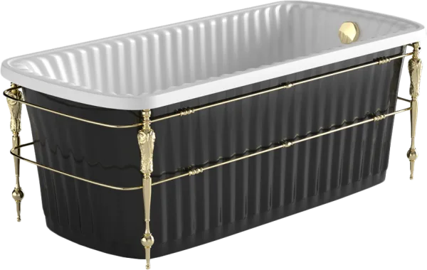 Ванна из искусственного камня Migliore Olivia 24382 175x80 см, отдельностоящая, глянцевая черная, на Sancos — Оригинал