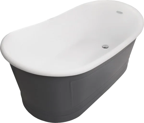 Акриловая ванна BelBagno BB32-CF36 170x90 см, левая, отдельностоящая, серая матовая, овальная, на но Sancos — Оригинал
