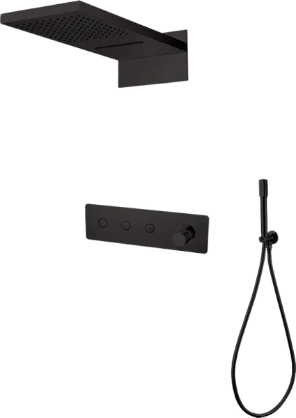 Душевой комплект Boheme Fusion 130-B, С ВНУТРЕННЕЙ ЧАСТЬЮ, чёрный Sancos — Оригинал