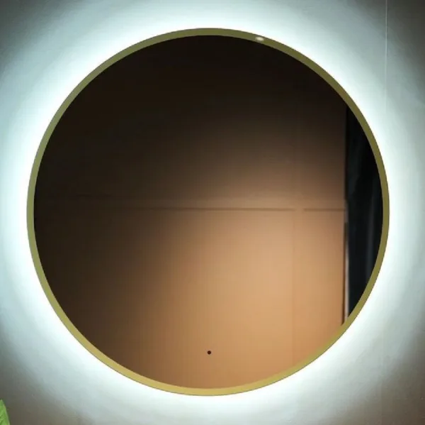 Зеркало круглое Art&Max Sanremo 100 золото, с LED-подсветкой, 6000К Sancos — Оригинал
