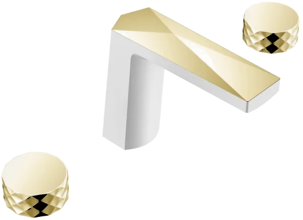 Смеситель для раковины Boheme Venturo 150-WG-DIAMOND белый, золото Sancos — Оригинал