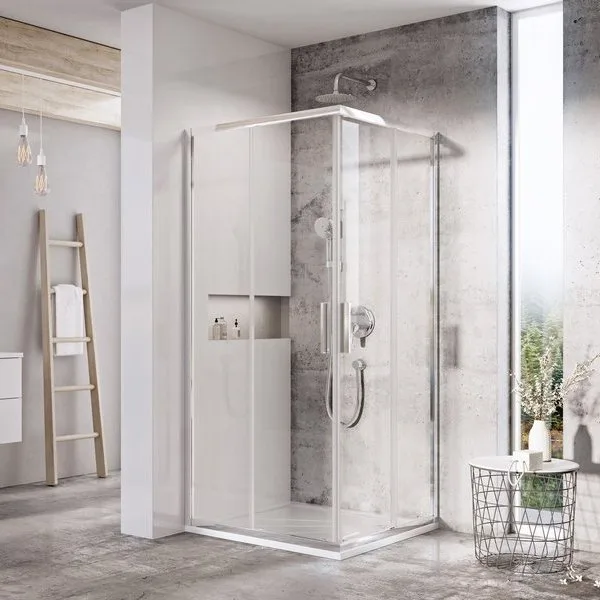 Душевой уголок Ravak Blix Slim BLSRV2-80 профиль хром Sancos — Оригинал