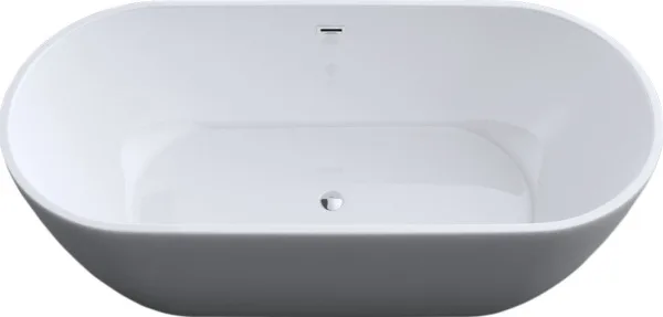 Акриловая ванна Art&Max AM-518-1500-750 150x75 см, отдельностоящая, белая, овальная, с каркасом Sancos — Оригинал