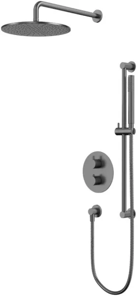 Душевой комплект WHITECROSS Y YSET09GM, С ВНУТРЕННЕЙ ЧАСТЬЮ, оружейная сталь Sancos — Оригинал