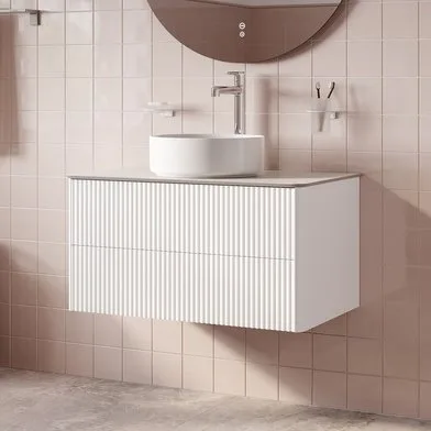 Тумба под раковину без столешницы IDDIS Aiger 80 подвесная, матовая белая soft touch Sancos — Оригинал