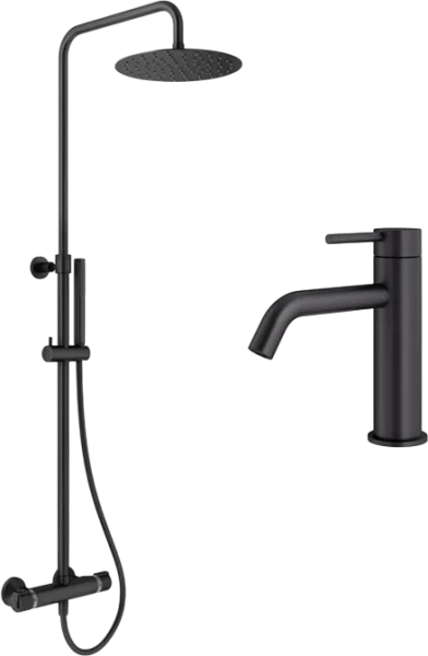 Комплект для ванной Plumberia Selection Ixo KITXO6302NO53 черный матовый Sancos — Оригинал