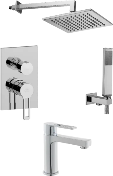 Комплект для ванной Paffoni Ringo KITRIN018CR071KING С ВНУТРЕННЕЙ ЧАСТЬЮ, верхний душ 30 см, хром Sancos — Оригинал