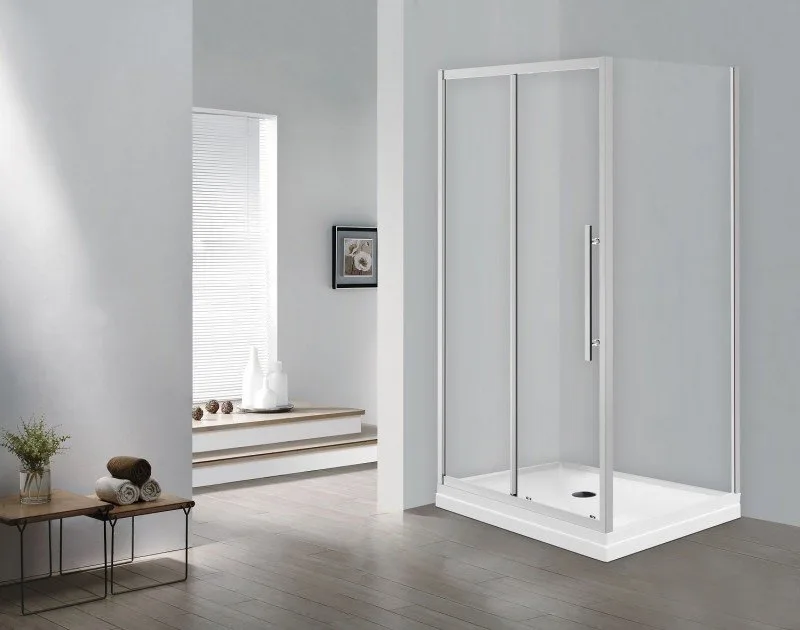 Душевой уголок Esbano Flex ESF-119PS-C 110х90 см, профиль хром, стекло прозрачное Sancos — официальный сайт