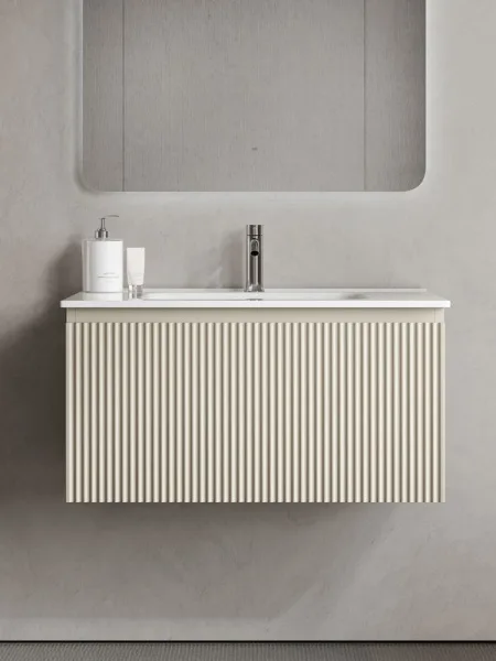 Тумба под раковину Sancos Snob R 1.0 80 подвесная Beige soft (капучино), SNR1.080CE Sancos — Оригинал